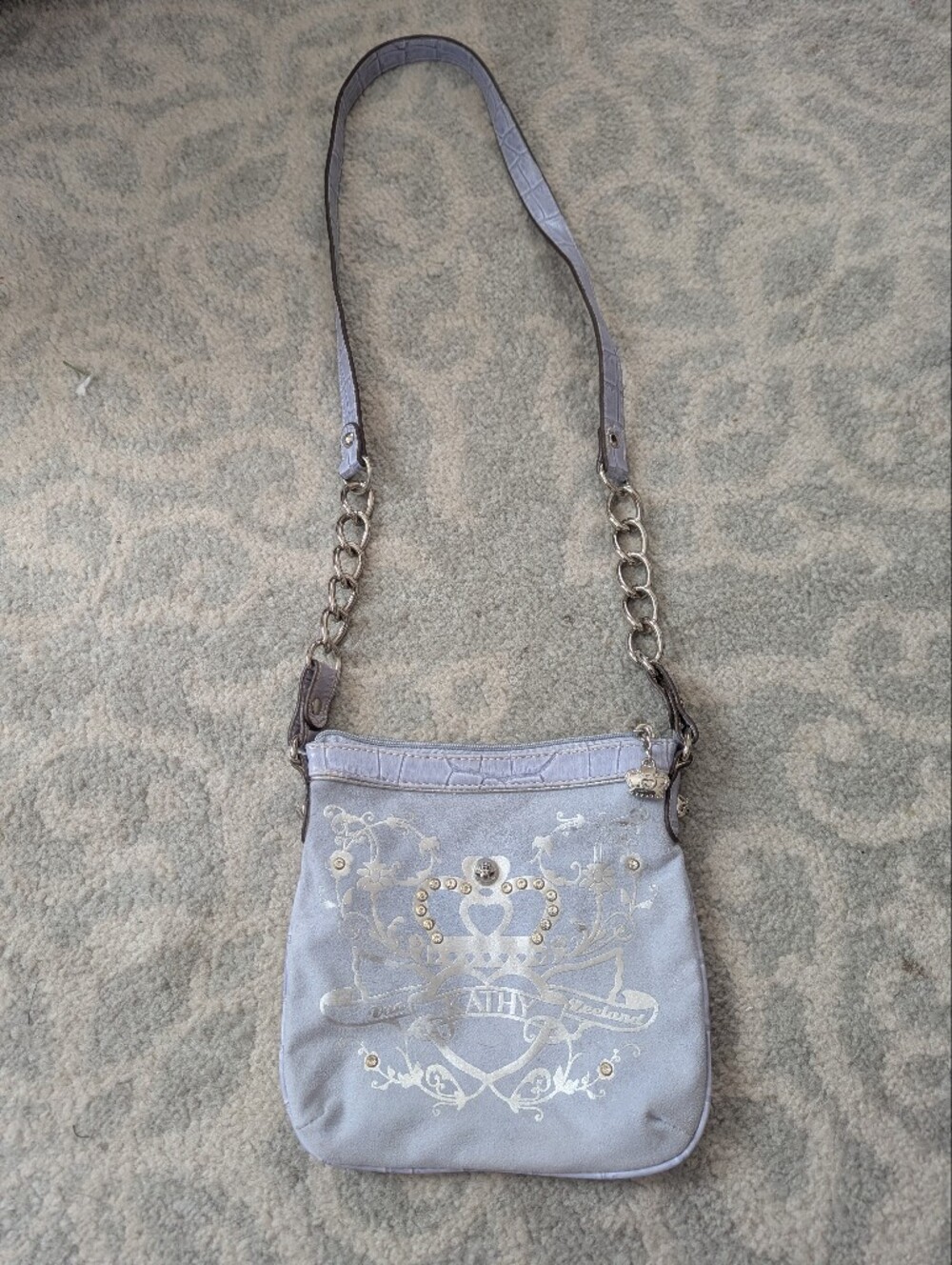 Kathy Van Zeeland Light Blue Embellished Crossbody